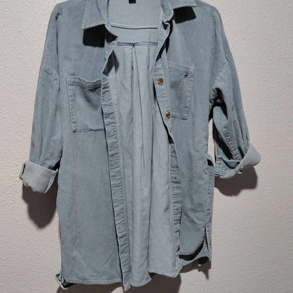 Forever 21 Light Blue Ribbed Top - Picture 4 of 5